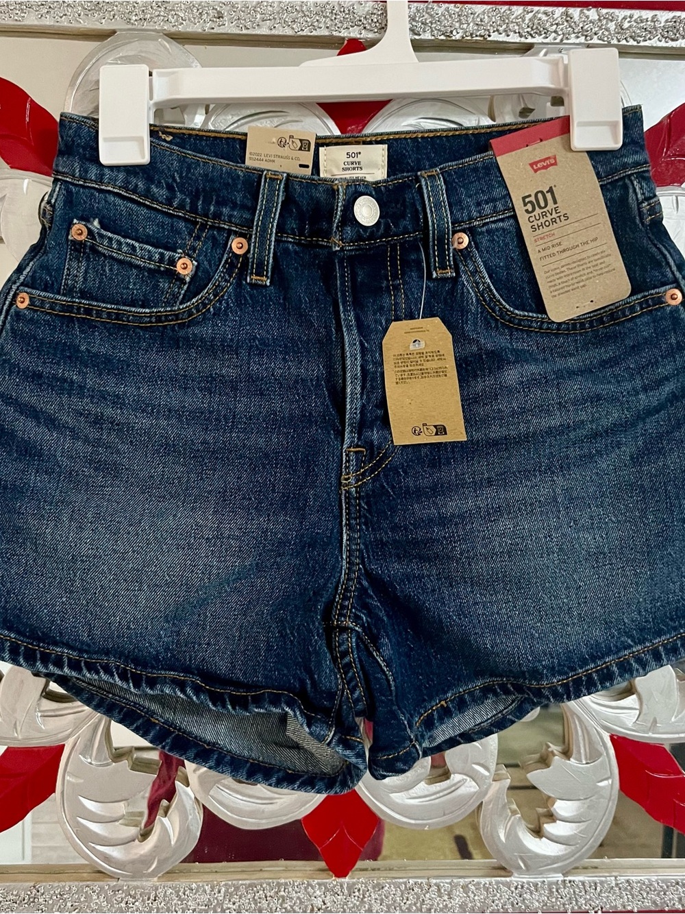 Levi's Dark Blue 501 Curvy Jean Shorts